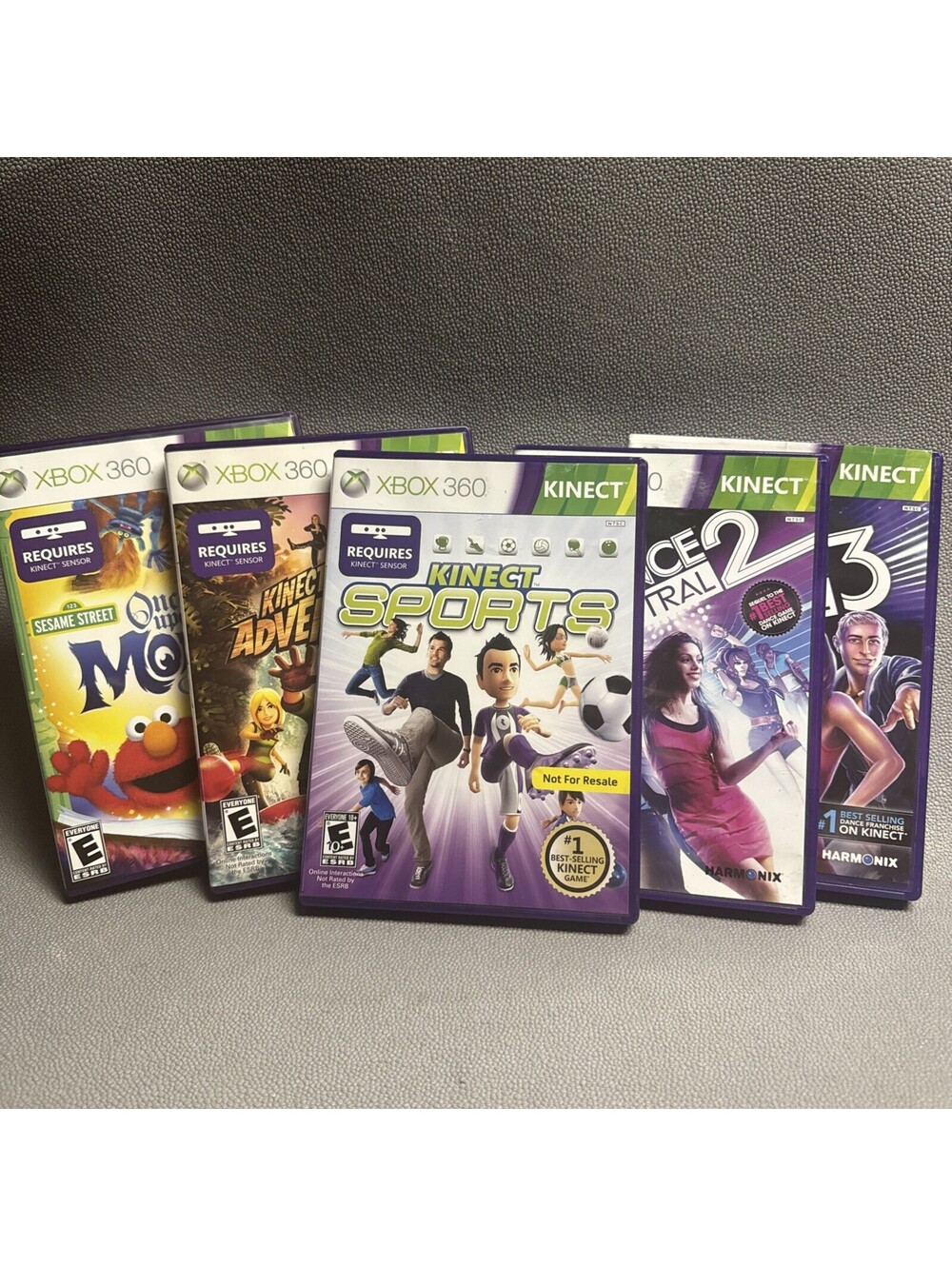 Xbox 360 Kinect Game Lot Of 5 Adventures Sports Dance Central 2 3 Sesame Street